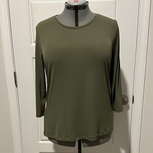 Chico's Forest Green Long Sleeve Top